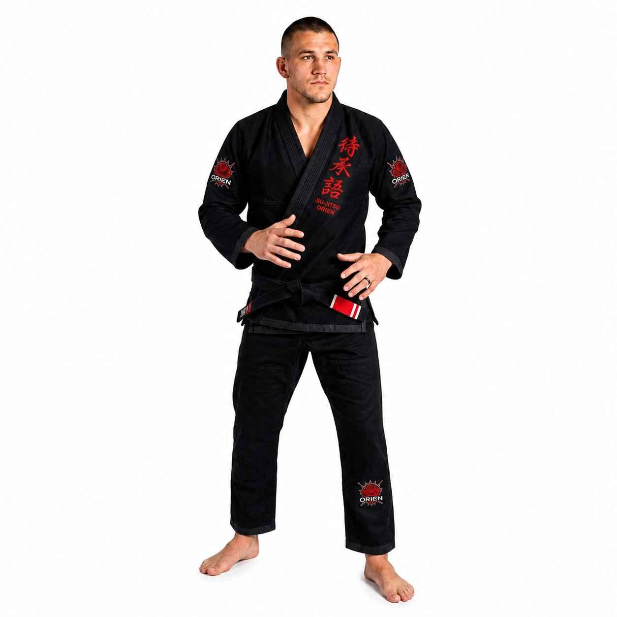 Samurai Bjj Gi black with red embroidery
